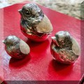 S12. Set of 3 sterling silver hatching chick pin cushions ca. 1908 by Sampson, Mordan & Co. 1-1.5” tall. 